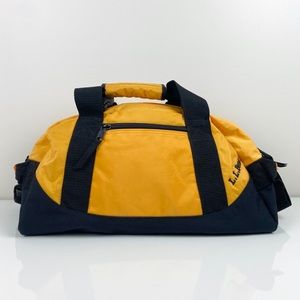 L.L. Bean Duffle Bag Nylon Yellow & Black small Travel Weekend Bag